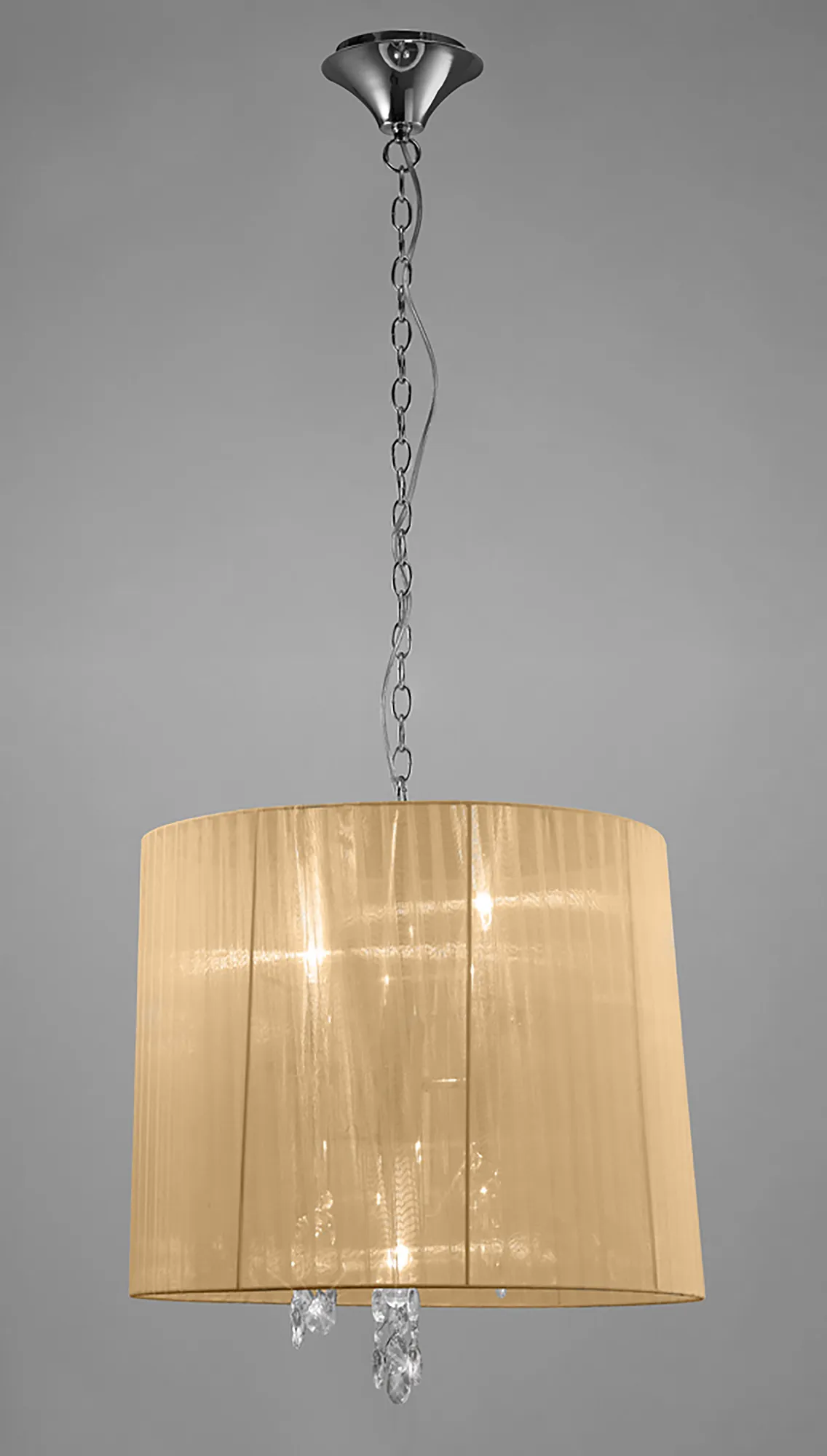 Tiffany Polished Chrome-Soft Bronze Crystal Ceiling Lights Mantra Shaded Crystal Fittings